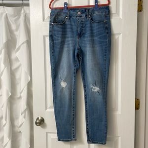 SevenF Distressed Light Wash Denim sized 14